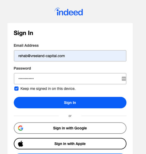 Indeed.com Job Posting Process